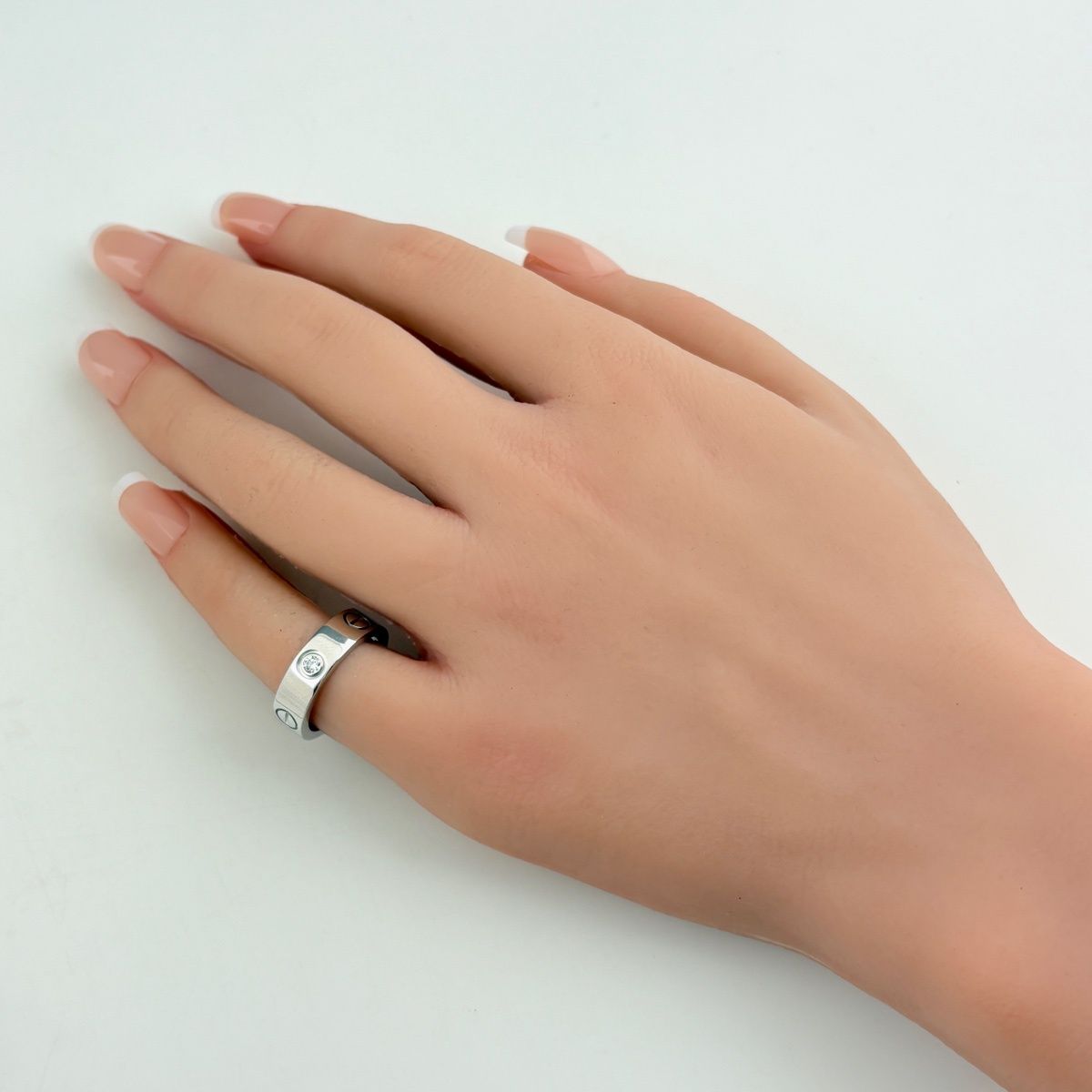 Cartier Mini Love Ring Half Diamond Pave — view 5