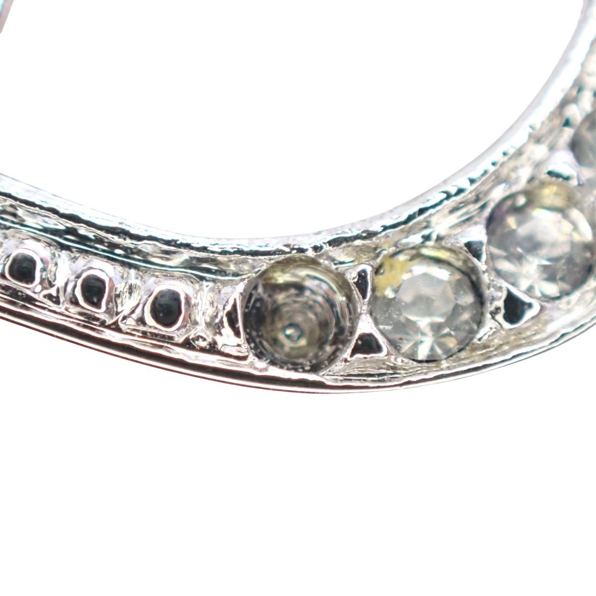 Dior CD Logo Earrings Rhinestone Silver — view 6