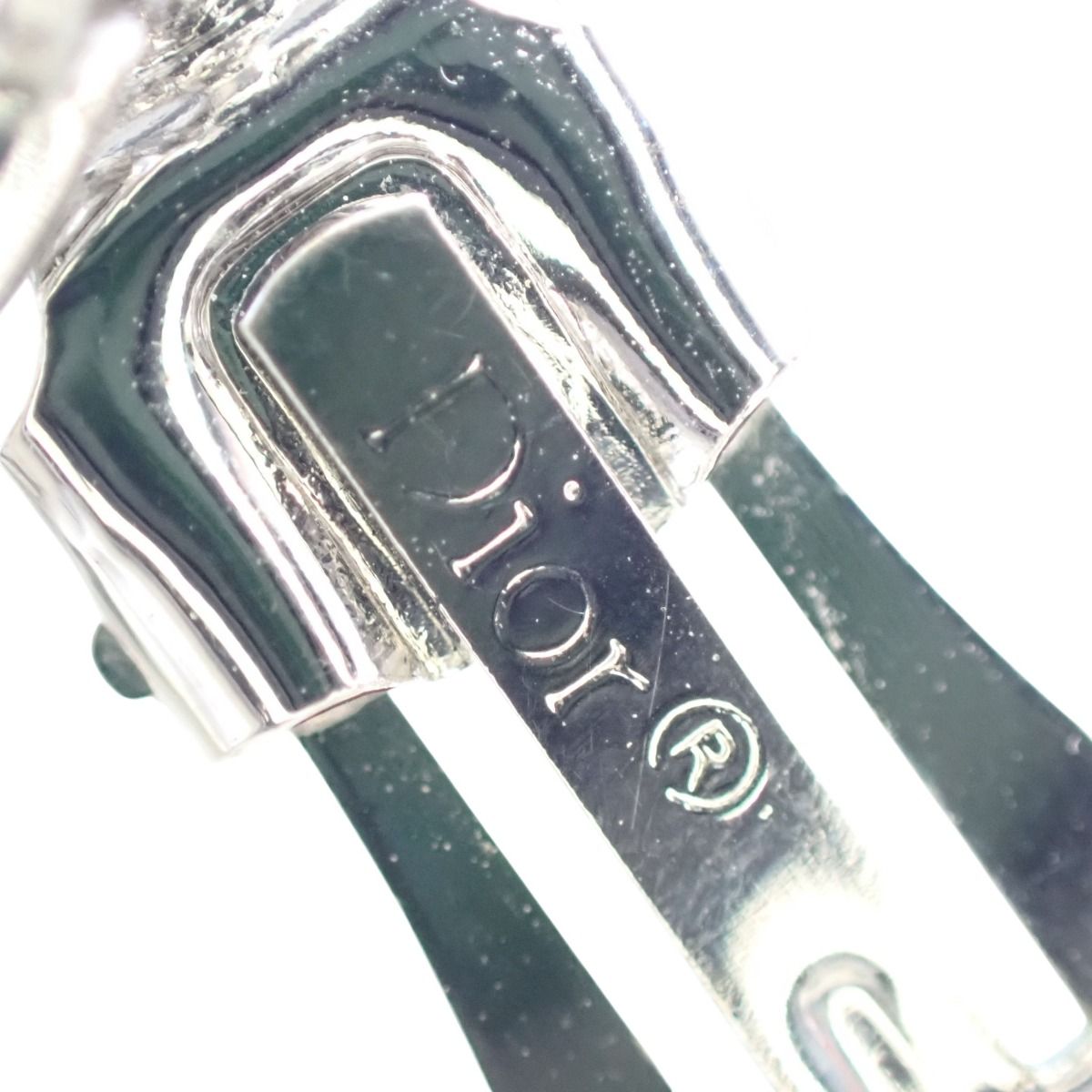 Dior CD Logo Earrings Rhinestone Silver — view 7