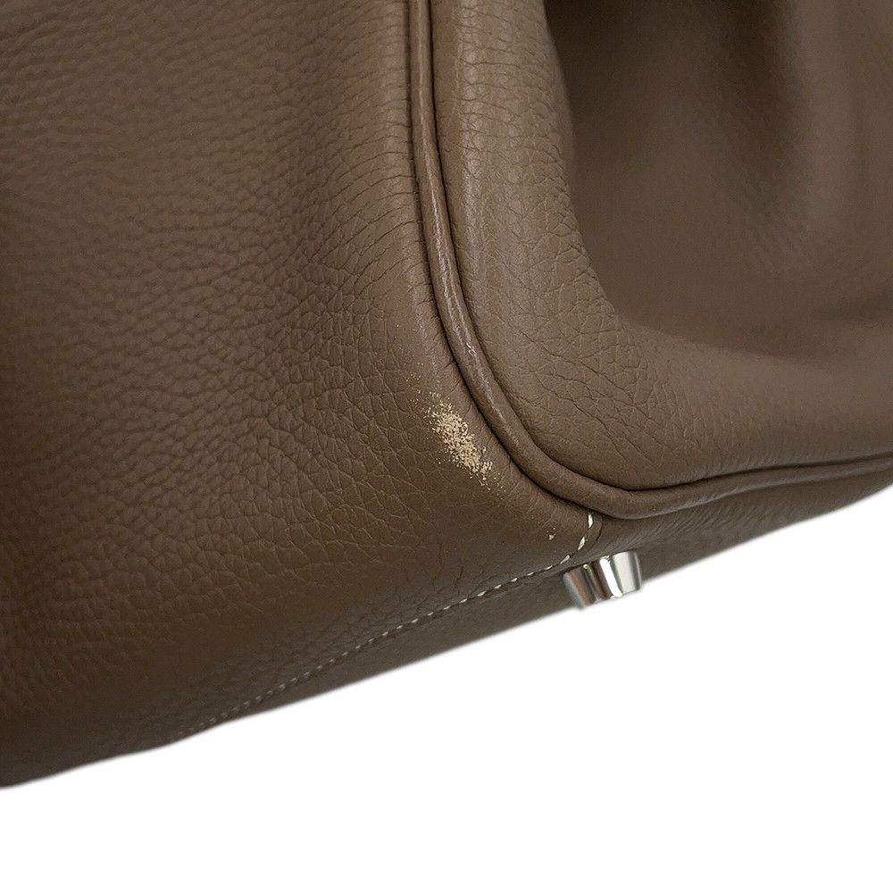 Hermes Handbag Lindy 30 Etoupe Silver Taurillon Clemence 2-Way — view 6