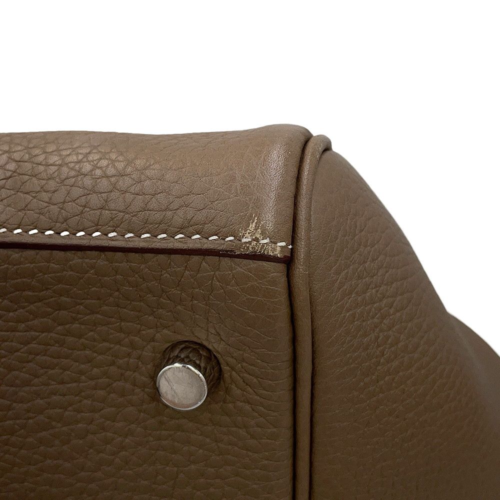 Hermes Handbag Lindy 30 Etoupe Silver Taurillon Clemence 2-Way — view 7