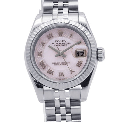 Rolex Datejust Number SS 18K White Gold Watch Pink Shell Dial Decoration
