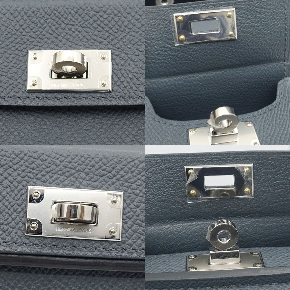 Hermes Kelly Multi Pocket Grimisty Shoulder Bag Veau Epsom Silver — view 8