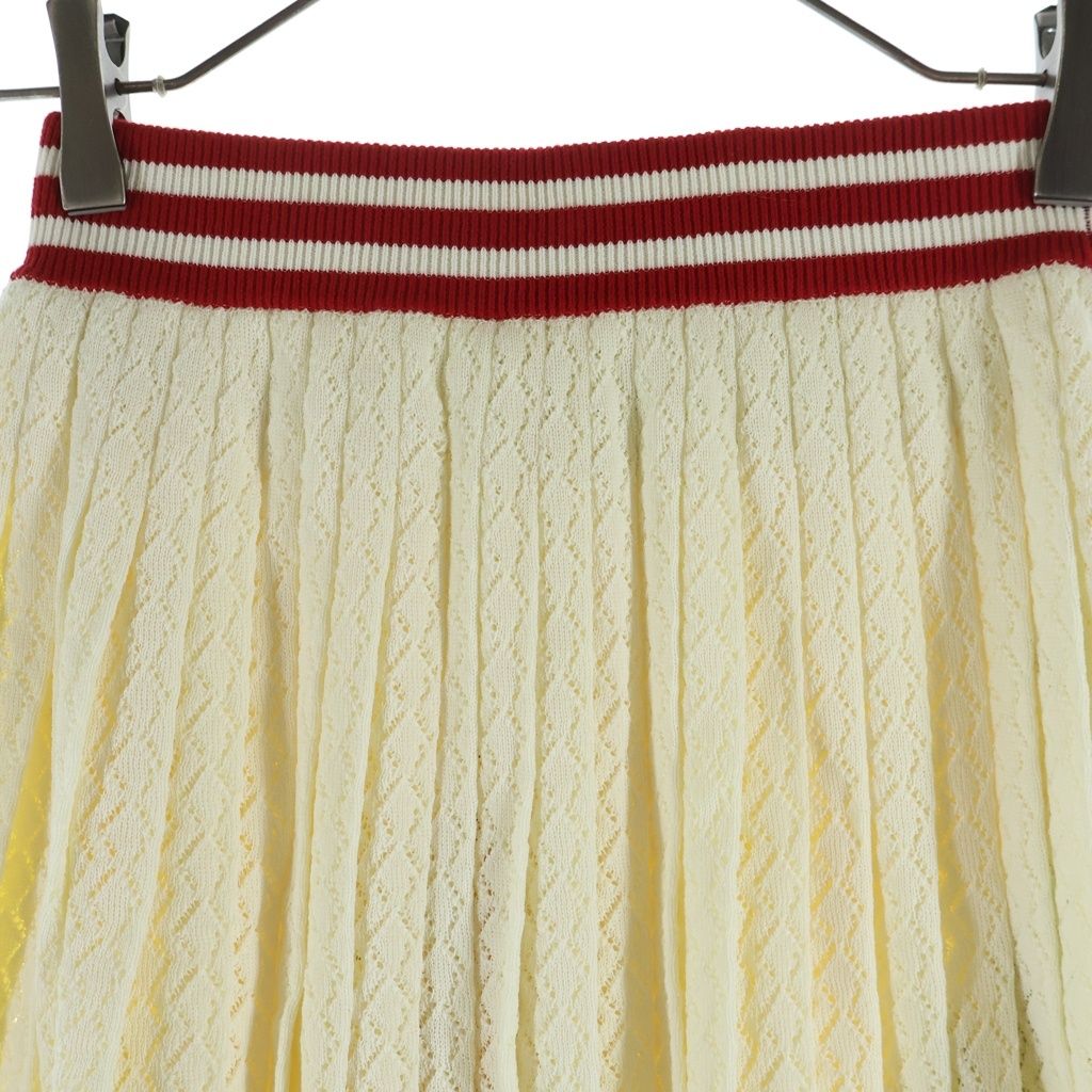 Gucci Adidas Cotton Pleated Skirt Ivory — view 3