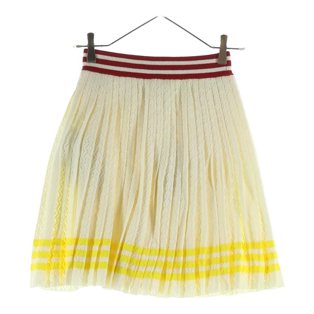 Gucci Adidas Cotton Pleated Skirt Ivory — view 2