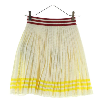 Gucci Adidas Cotton Pleated Skirt Ivory — view 2