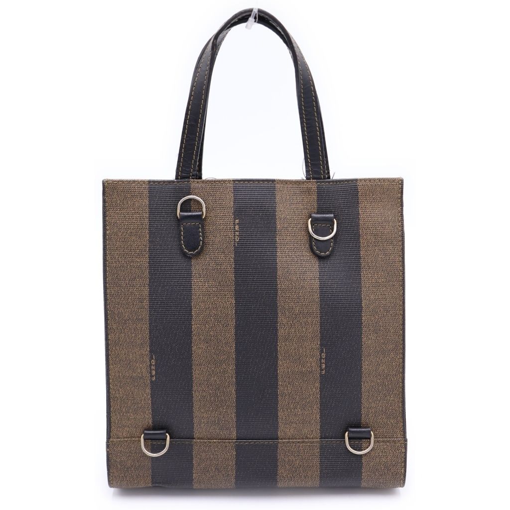 Fendi Pecan 2-Way Handbag Mini Backpack Mini Tote Brown Leather Gold — view 2