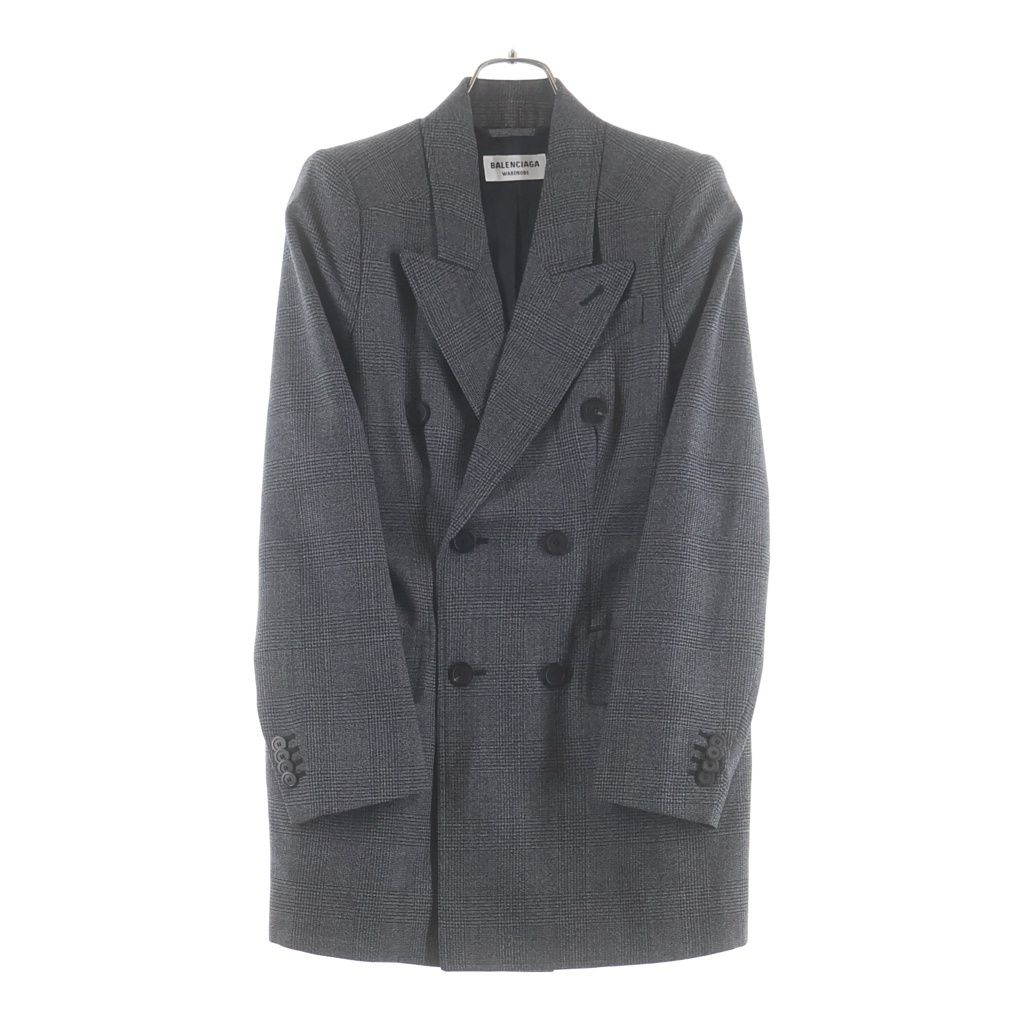 Balenciaga Glen Check Double Jacket Gray
