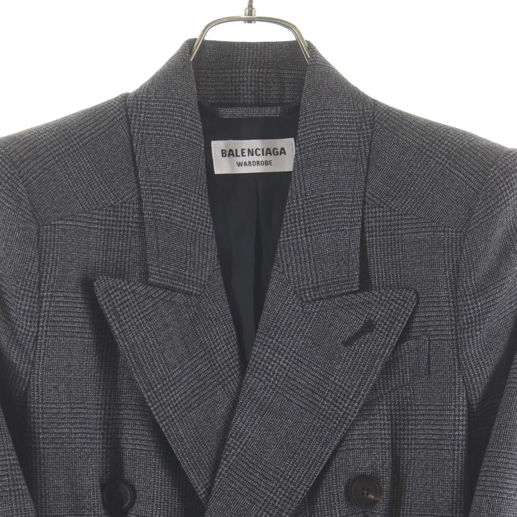 Balenciaga Glen Check Double Jacket Gray — view 3