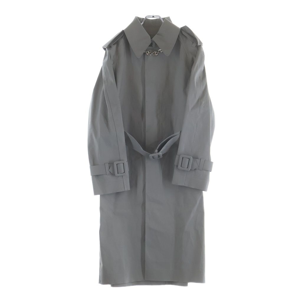 Balenciaga Chain Decoration Soutien Collar Coat Gray