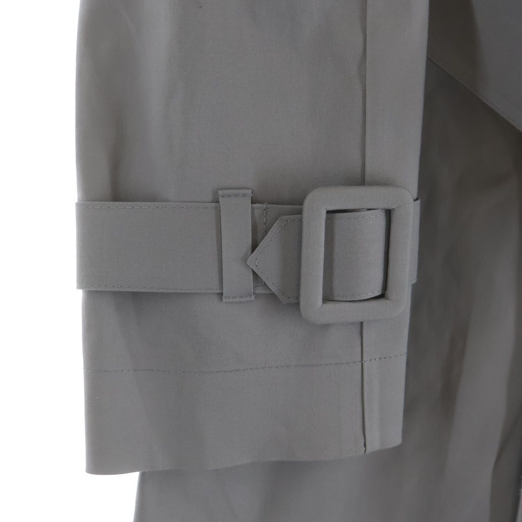 Balenciaga Chain Decoration Soutien Collar Coat Gray — view 4