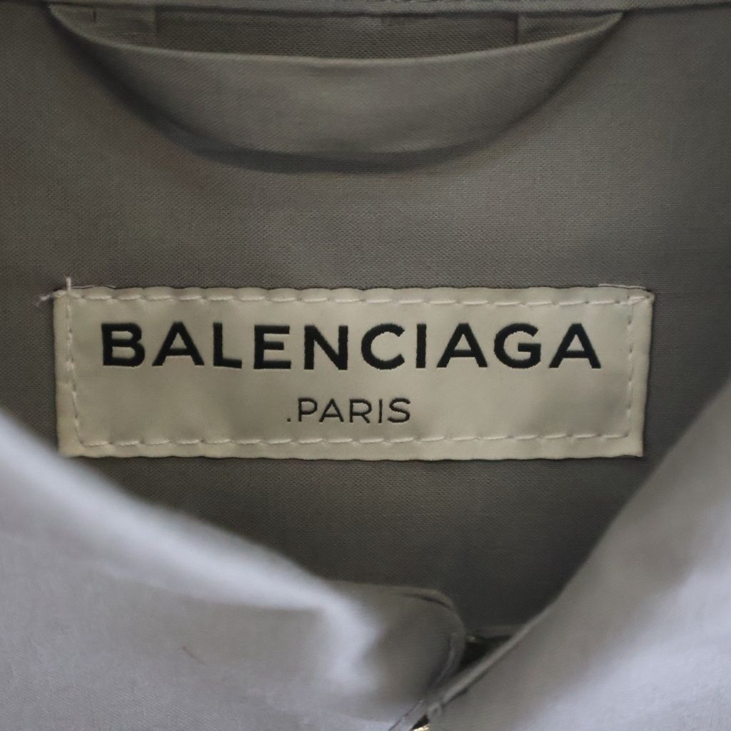 Balenciaga Chain Decoration Soutien Collar Coat Gray — view 6