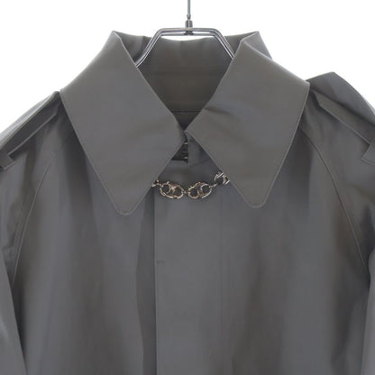 Balenciaga Chain Decoration Soutien Collar Coat Gray — view 3