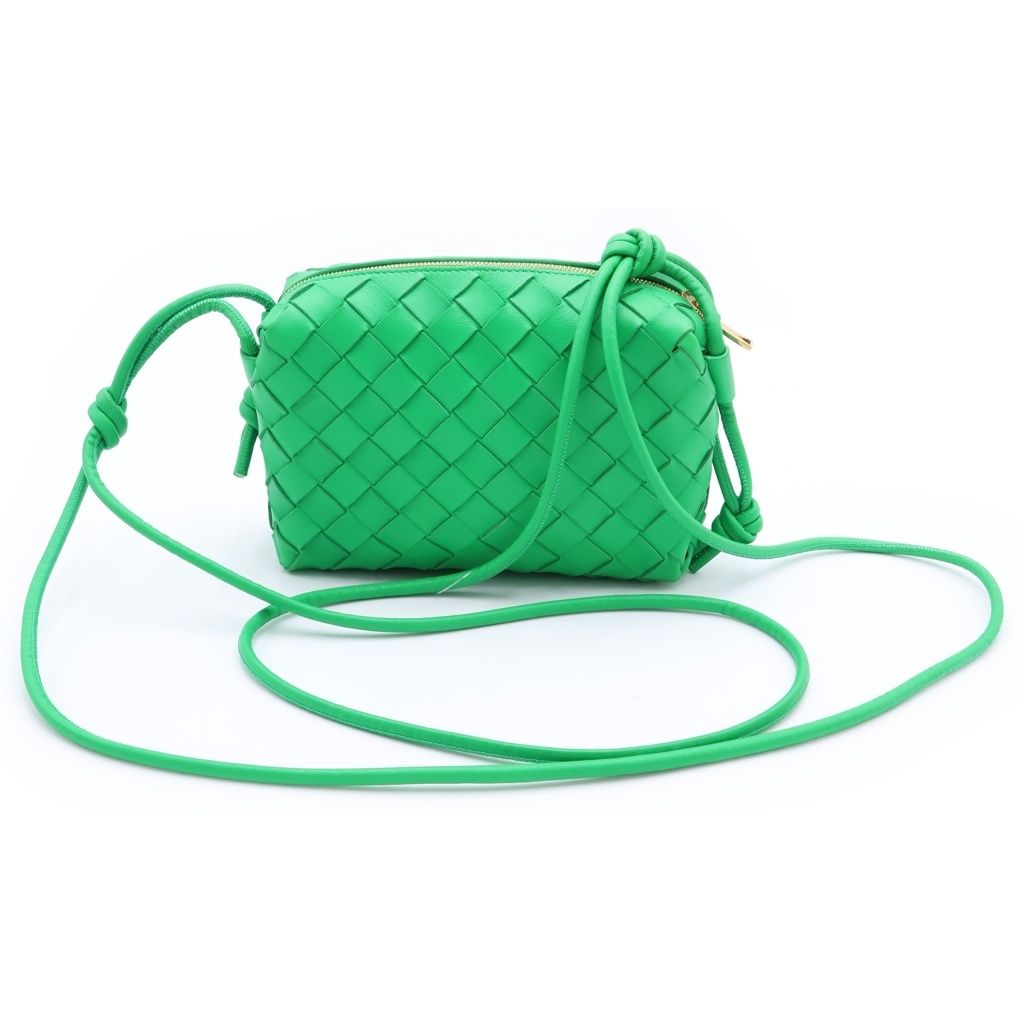 Bottega Veneta Mini Loop Camera Shoulder Bag Intrecciato Leather Green — view 2