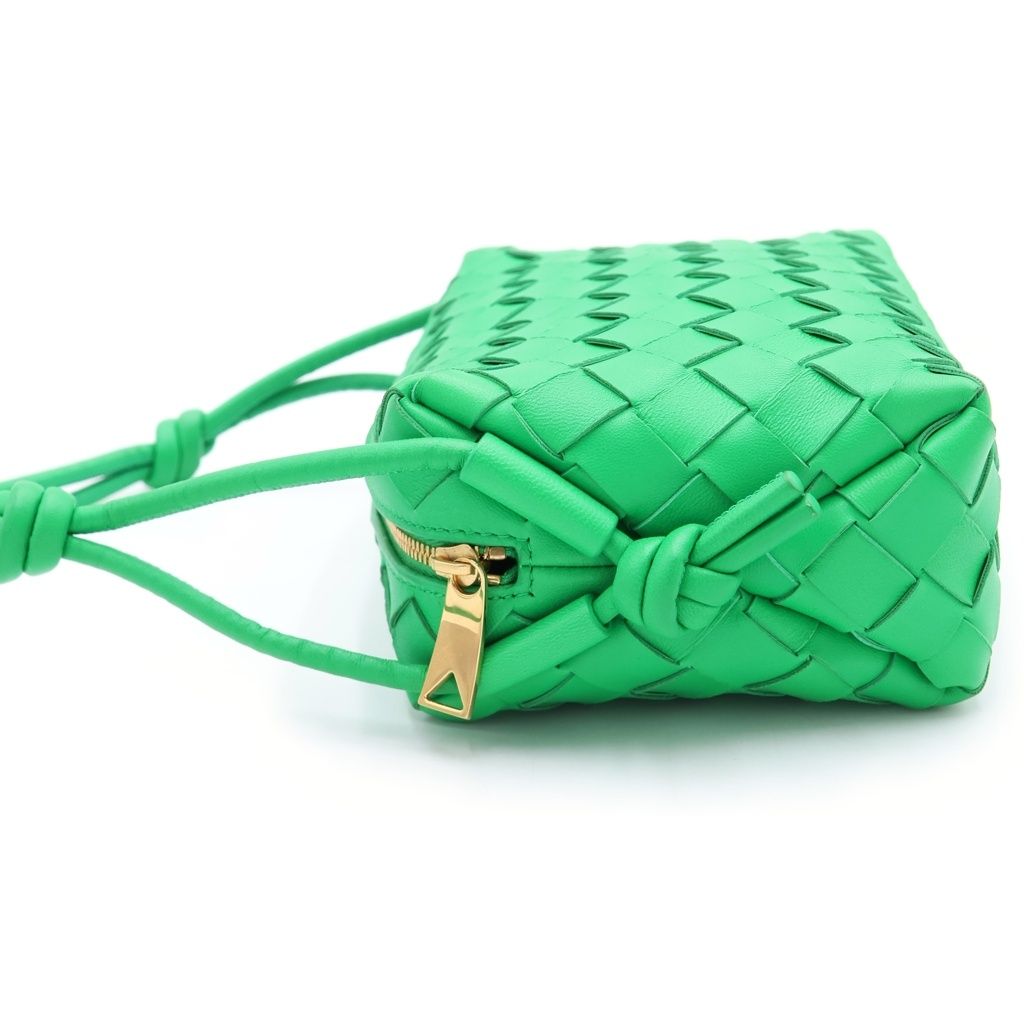 Bottega Veneta Mini Loop Camera Shoulder Bag Intrecciato Leather Green — view 3
