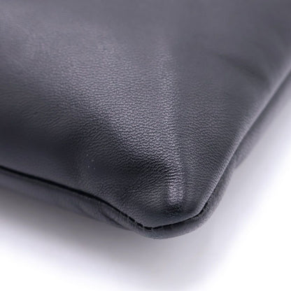 Saint Laurent Paris Puffy Pouch Clutch Large Leather Black — view 5