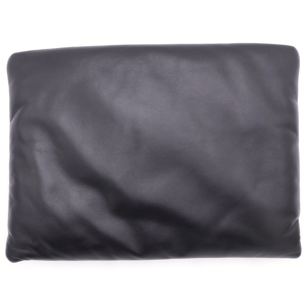 Saint Laurent Paris Puffy Pouch Clutch Large Leather Black — view 2