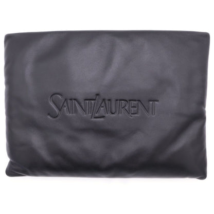 Saint Laurent Paris Puffy Pouch Clutch Large Leather Black