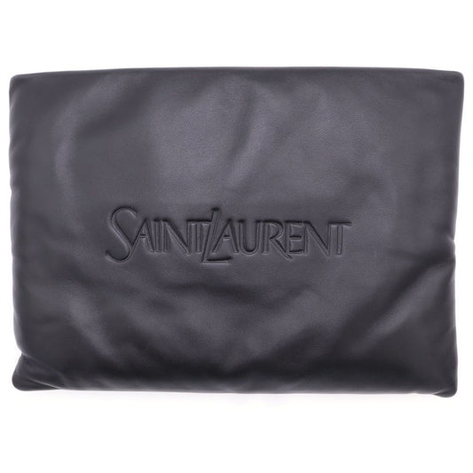 Saint Laurent Paris Puffy Pouch Clutch Large Leather Black