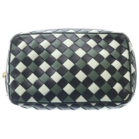 Bottega Veneta Intrecciato Leather Beauty Pouch Black
