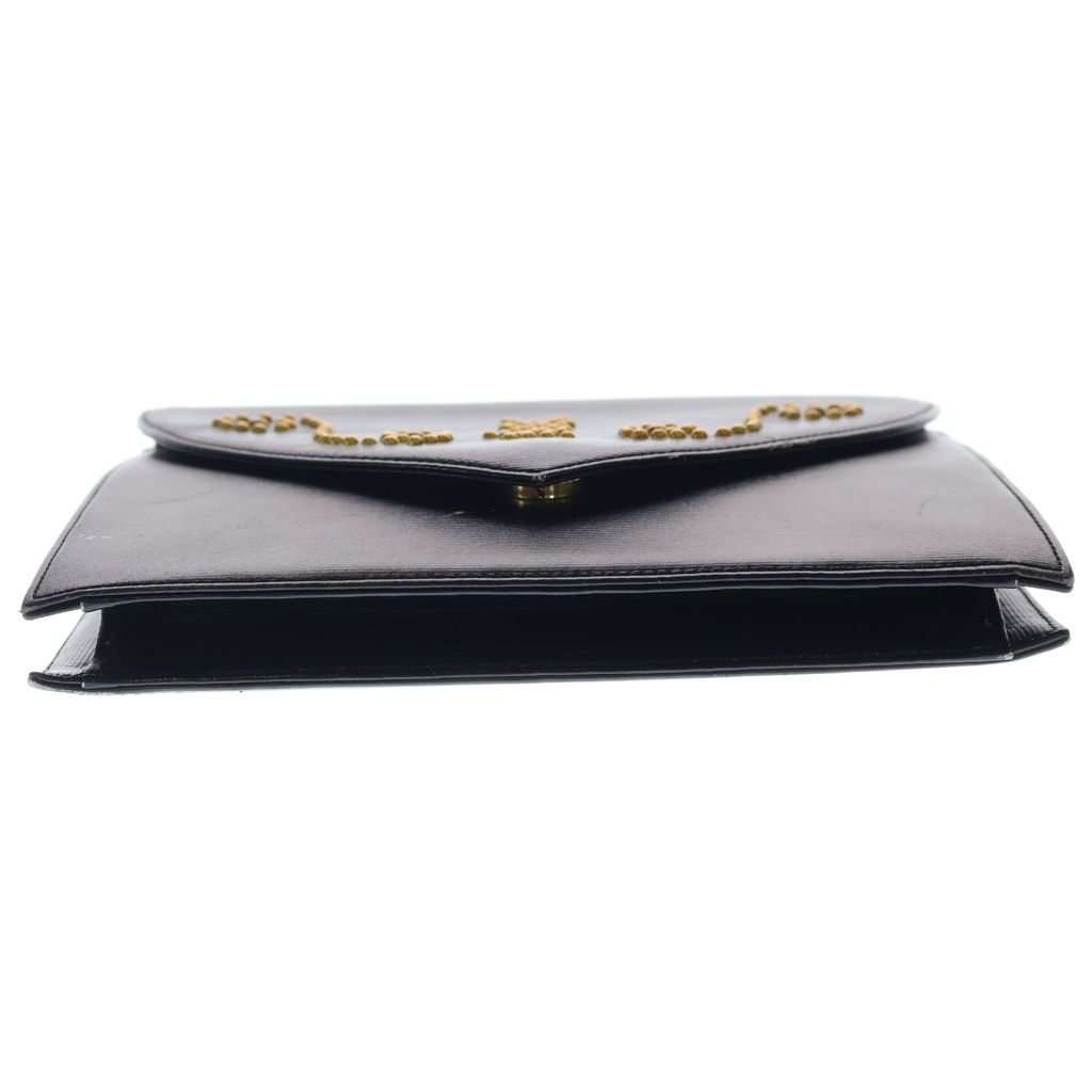 Saint Laurent Vintage Studded Clutch Black — view 4