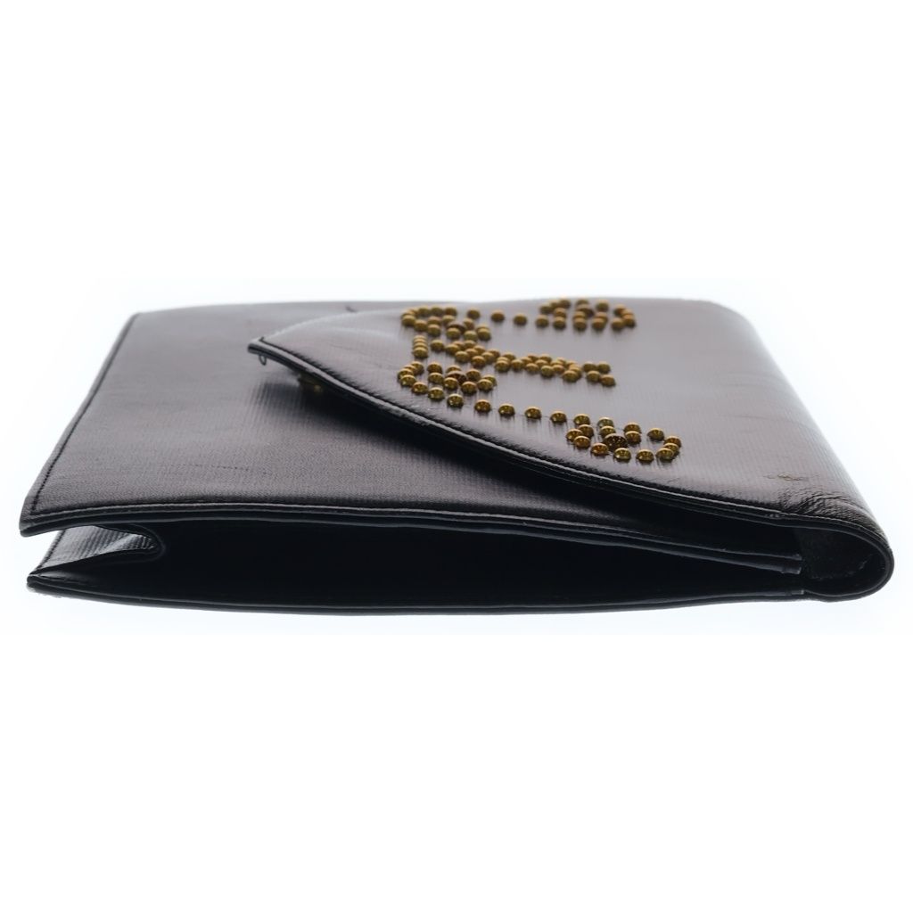 Saint Laurent Vintage Studded Clutch Black — view 3