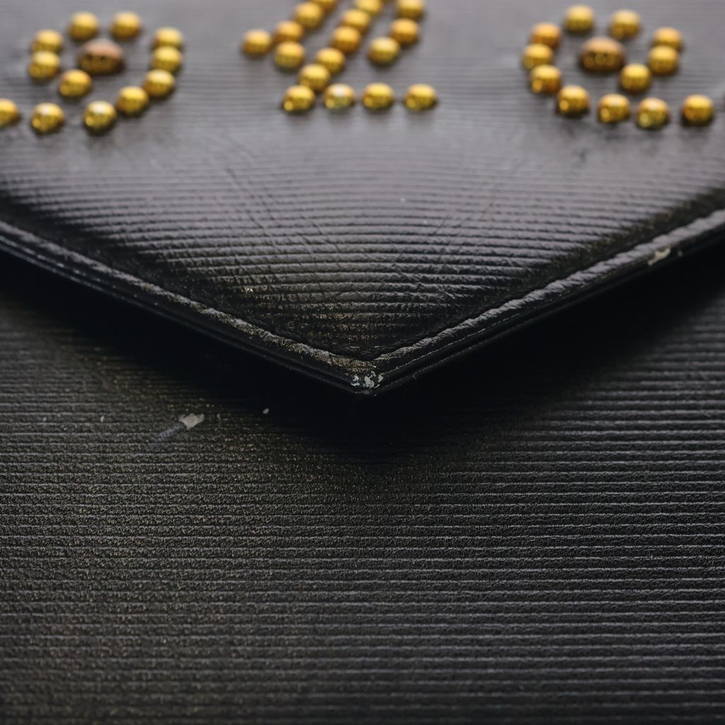 Saint Laurent Vintage Studded Clutch Black — view 7