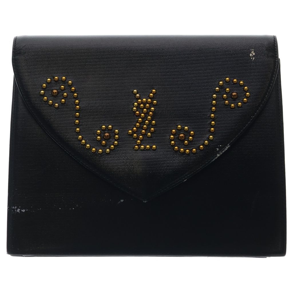Saint Laurent Vintage Studded Clutch Black