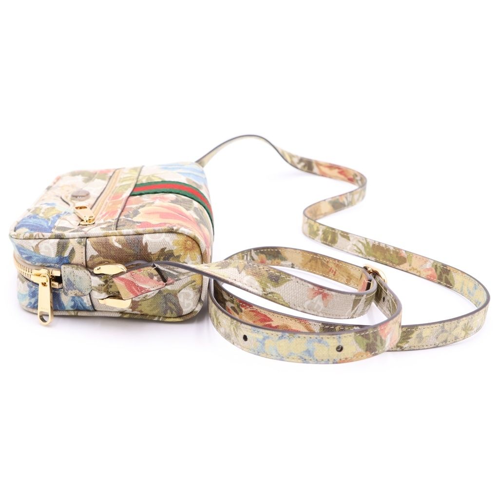 Gucci Ophidia GG Flora Shoulder Bag Multicolor Gold — view 3
