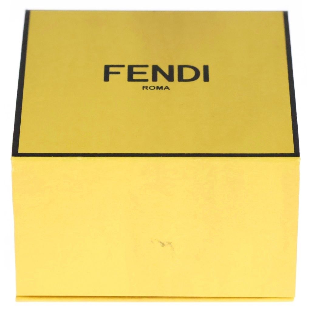 Fendi FF Logo Zucca Pattern Silver Bangle Bracelet — view 6