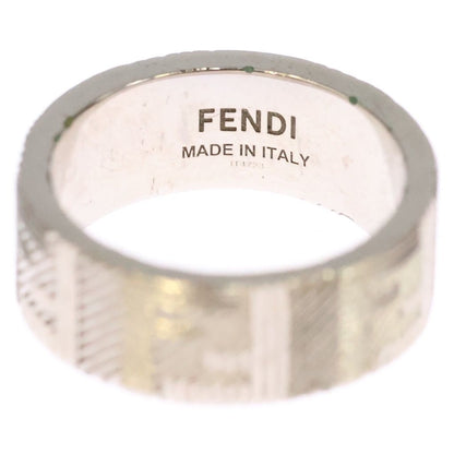 Fendi FF Logo Zucca Pattern Ring Silver — view 5