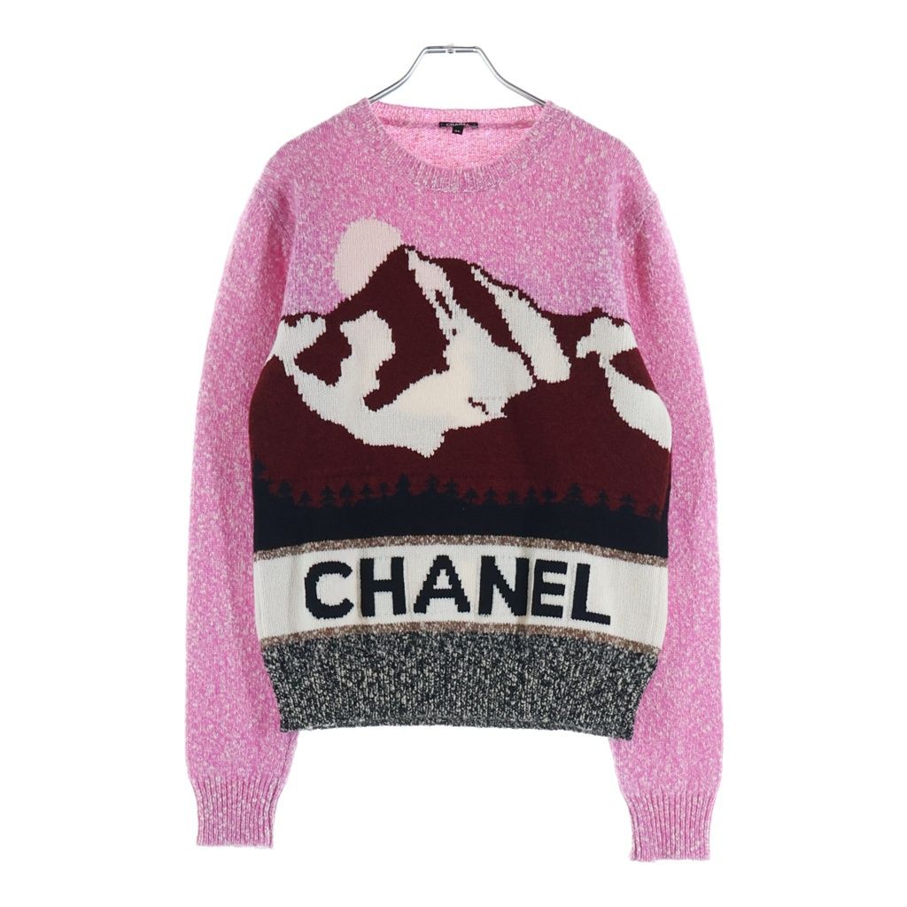 Chanel Cashmere Blend Wool Knit Sweater Pink