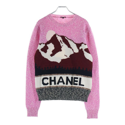 Chanel Cashmere Blend Wool Knit Sweater Pink