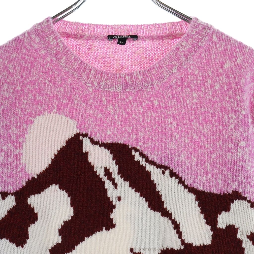 Chanel Cashmere Blend Wool Knit Sweater Pink — view 3