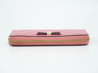 Gucci Guccissima Leather Zip Around Wallet Pink — view 5