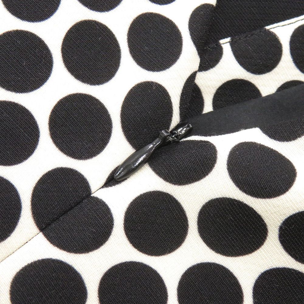 Louis Vuitton Dot Wool Silk White Black Sleeveless Dress — view 7