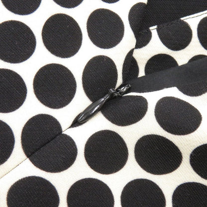 Louis Vuitton Dot Wool Silk White Black Sleeveless Dress — view 7