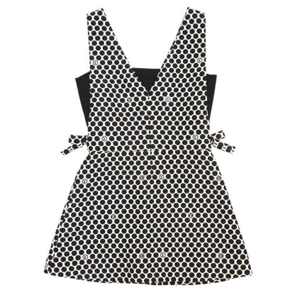 Louis Vuitton Dot Wool Silk White Black Sleeveless Dress — view 2