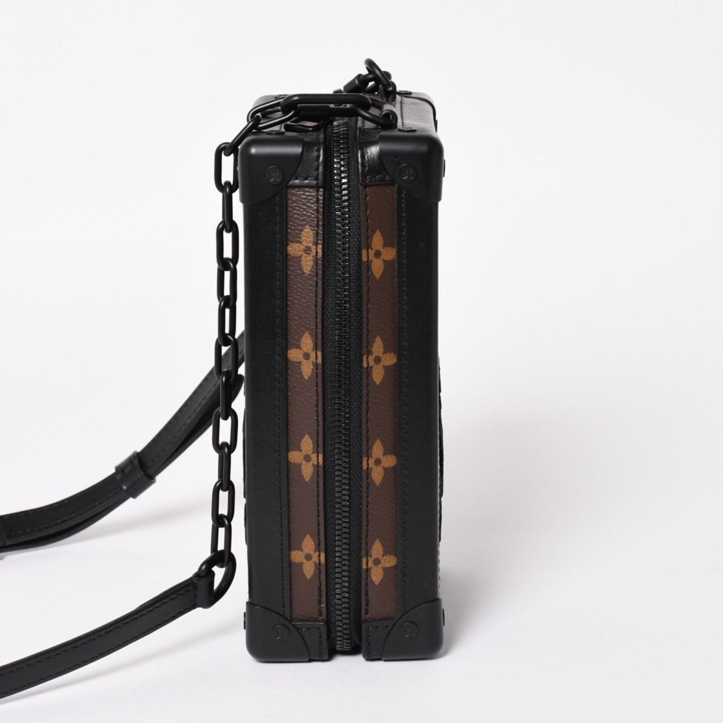 Louis Vuitton Monogram Tuffetage Vertical Soft Trunk Shoulder Bag Black Brown — view 4