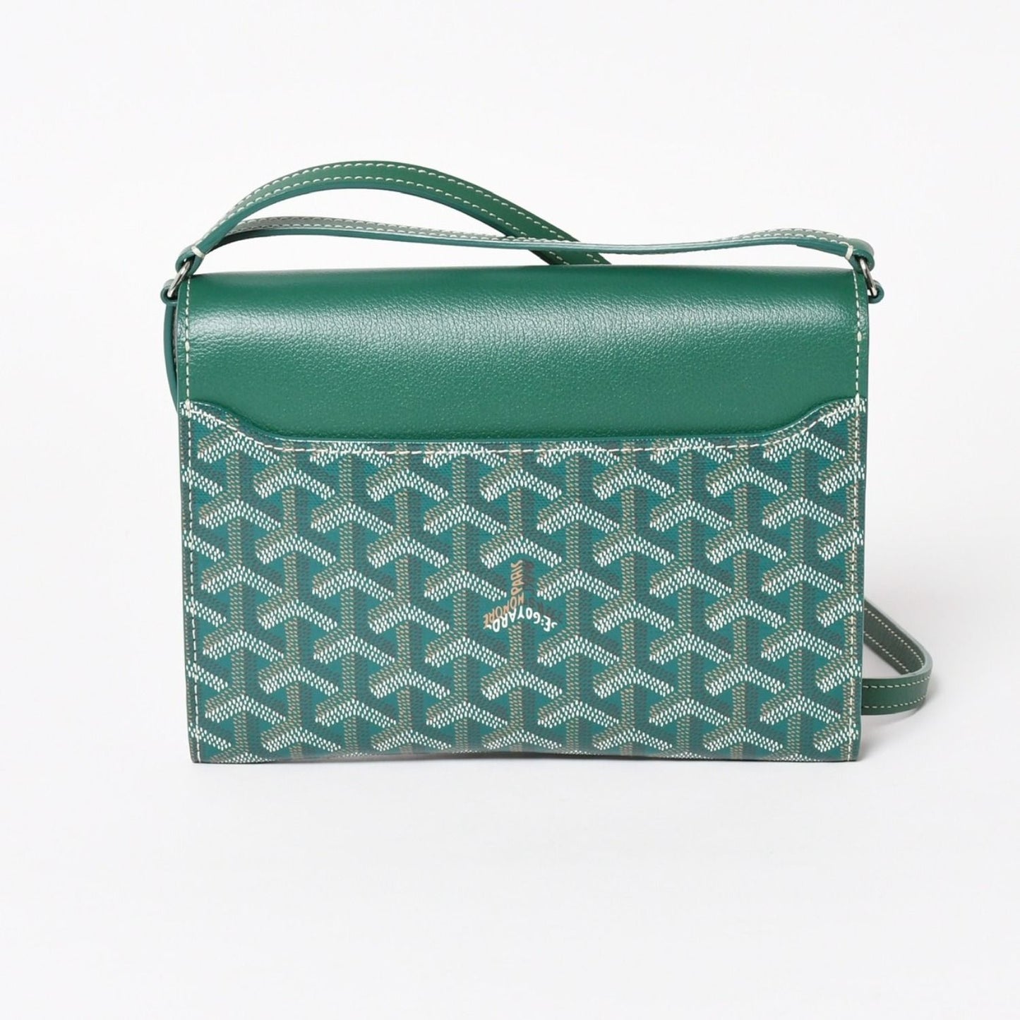 Goyard Chypre Sheepskin Pouch Wallet Shoulder Bag Green — view 2