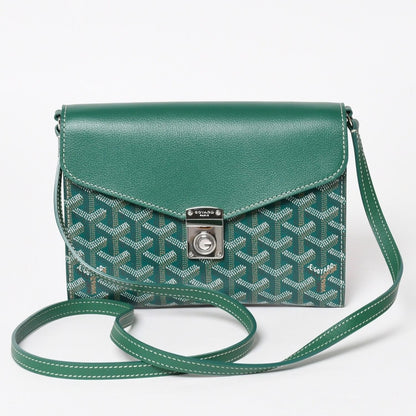 Goyard Chypre Sheepskin Pouch Wallet Shoulder Bag Green