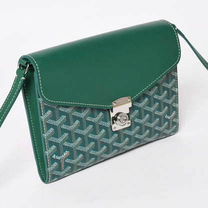 Goyard Chypre Sheepskin Pouch Wallet Shoulder Bag Green — view 3