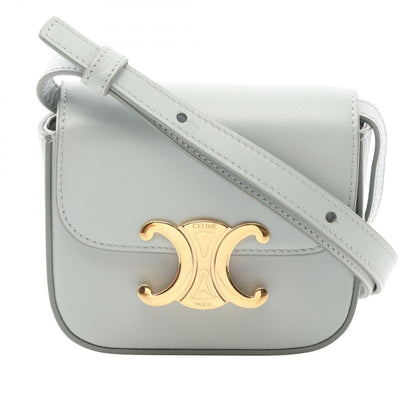 Celine Shoulder Bag Mini Claude Pale Blue Leather Triomphe