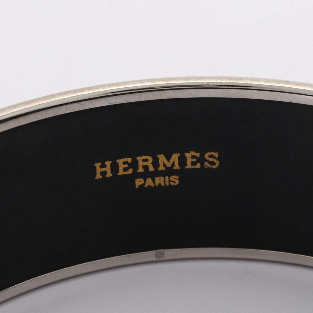 Hermes Bangle Enamel GM Horse Pattern Stainless Steel Bracelet — view 3