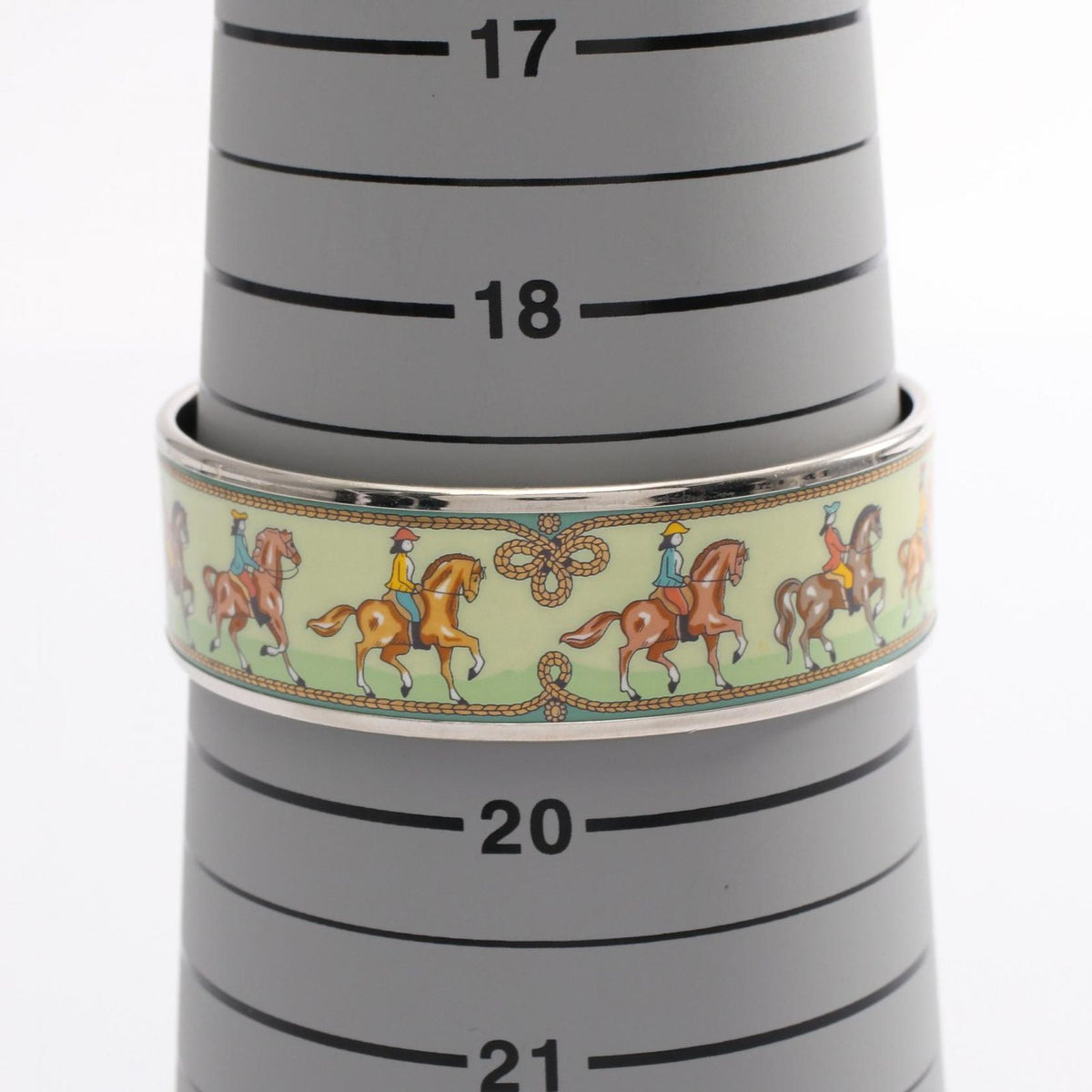 Hermes Bangle Enamel GM Horse Pattern Stainless Steel Bracelet — view 4