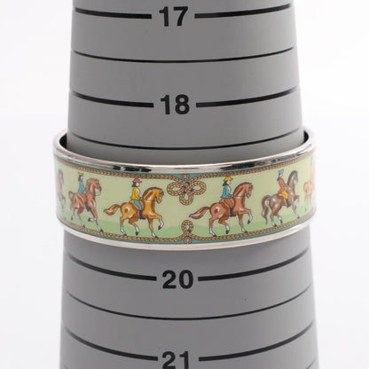 Hermes Bangle Enamel GM Horse Pattern Stainless Steel Bracelet — view 4