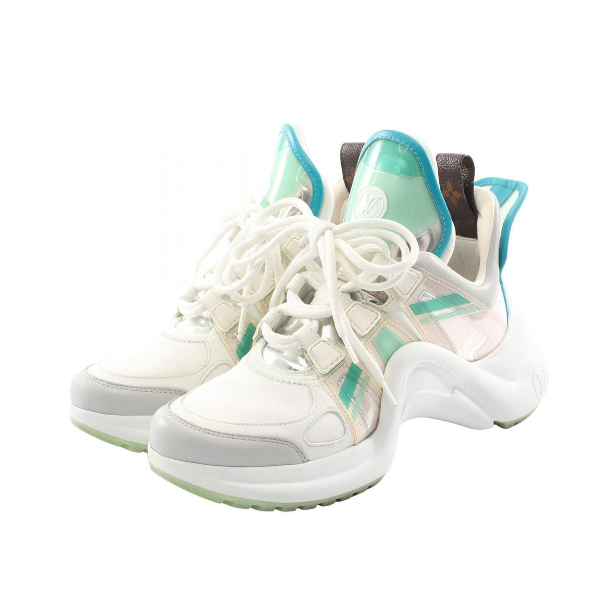 Louis Vuitton Sneakers LV Line White Leather Multicolor 36