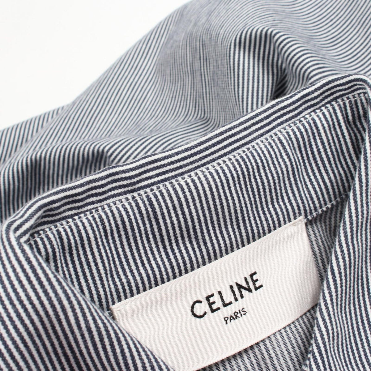 Celine Dress Triomphe Button Stripe Denim Cotton — view 6