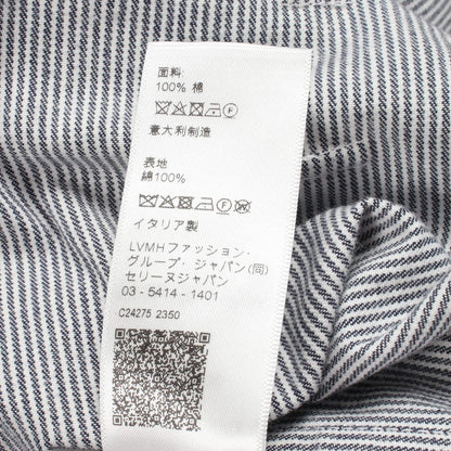 Celine Dress Triomphe Button Stripe Denim Cotton — view 4