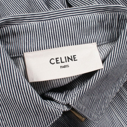 Celine Dress Triomphe Button Stripe Denim Cotton — view 3